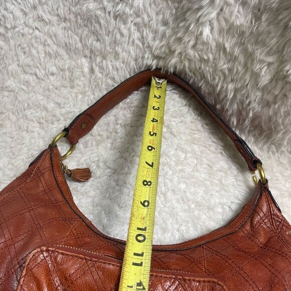 Antonio Melani Hobo Medium leather tan with geometric stitch accent. - Picture 12 of 15